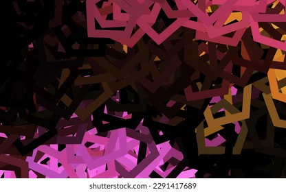 Pink oscuro, fondo vectorial amarillo con hexágonos. Hexagones coloridos sobre fondo borroso. Patrón de textura de papel pintado.