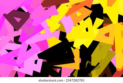 Color rosa oscuro, fondo vectorial amarillo con estilo poligonal. Ilustración abstracta brillante con formas triangulares. Fondo para un teléfono móvil.