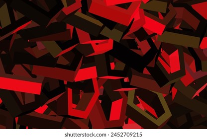 Rosa oscuro, fondo de Vector amarillo con conjunto de hexágonos. Ilustración de hexágonos coloreados en superficie borrosa. Diseño para carteles de Sitio web, Anuncios.