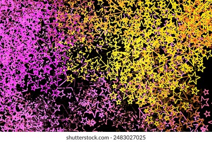 Dark Pink, Yellow vector background with colored stars. Modern geometrical abstract illustration with stars. Pattern for futuristic ad, booklets.