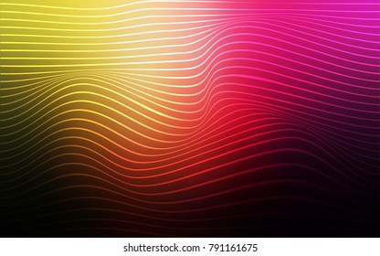 Dark Pink, Yellow vector background with lines. Blurred geometric sample with gradient.  The textured pattern for backgrounds.