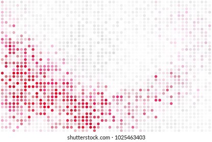 Dark Pink, Yellow vector banner with circles, spheres. Abstract spots. Background of Art bubbles in halftone style with colored gradient.