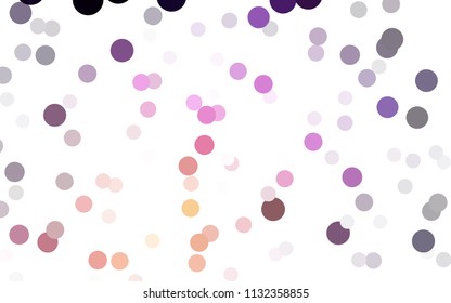 Dark Pink, Yellow vector banner with circles, spheres. Abstract spots. Background of Art bubbles in halftone style with colored gradient.