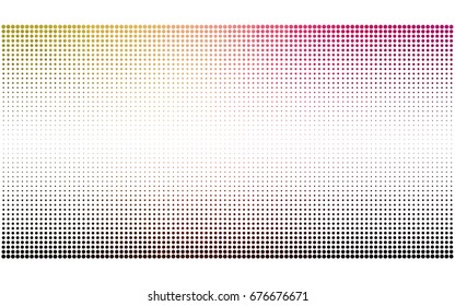 Dark Pink, Yellow vector banner set of circles, spheres. Donuts Background. Creative Design Templates. Technology halftone illustration.