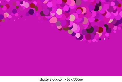 Dark Pink, Yellow vector banner with circles, spheres. Abstract spots. Background of Art bubbles in halftone style with colored gradient.