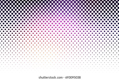 Dark Pink, Yellow vector banner with circles, spheres. Abstract spots. Background of Art bubbles in halftone style with colored gradient.