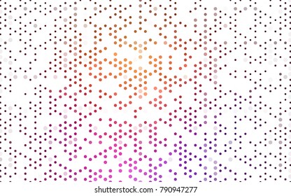 Dark Pink, Yellow vector banner with circles, spheres. Abstract spots. Background of Art bubbles in halftone style with colored gradient.