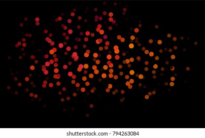 Dark Pink, Yellow vector banner with circles, spheres. Abstract spots. Background of Art bubbles in halftone style with colored gradient.