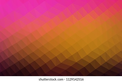Dark Pink, Yellow vector blurry hexagon texture. Geometric illustration in Origami style with gradient.  The elegant pattern can be used as part of a brand book.