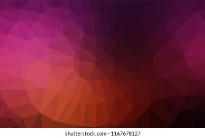 Dark Pink, Yellow vector blurry hexagon template. Creative geometric illustration in Origami style with gradient. The elegant pattern can be used as part of a brand book.