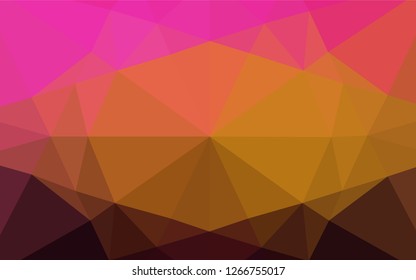 Dark Pink, Yellow vector blurry hexagon pattern. Creative geometric illustration in Origami style with gradient. Triangular pattern for your business design.