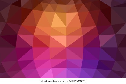 Dark Pink, Yellow vector blurry triangle background design. Geometric background in Origami style with gradient. 
