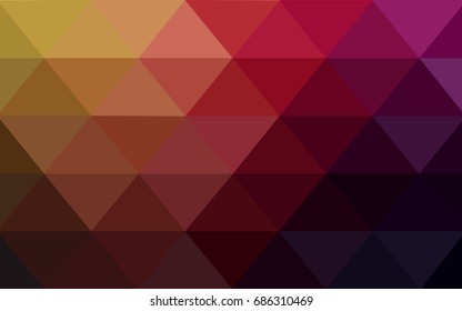 Dark Pink, Yellow vector blurry triangle background design. Geometric background in Origami style with gradient. 