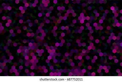 Dark Pink, Yellow vector blurry hexagon background design. Geometric background in Origami style with gradient. 