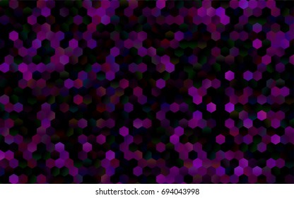 Dark Pink, Yellow vector blurry hexagon background design. Geometric background in Origami style with gradient. 