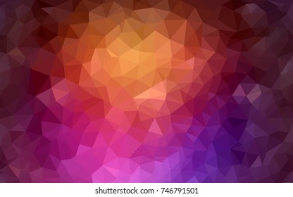 Dark Pink, Yellow vector blurry triangle background design. Geometric background in Origami style with gradient. 