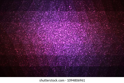 Dark Pink, Yellow vector christmas postcard low polygon background. Illustration consisting of triangles. Abstract triangular polygonal origami or crystal design of New Year celebration.