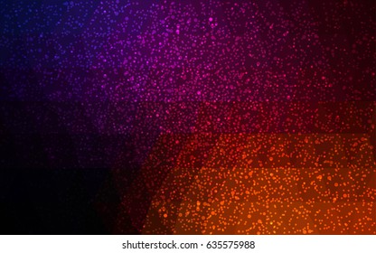 Dark Pink, Yellow vector christmas polygon background. Low poly Illustration consisting of triangles with snowflakes. Texture background of New Year celebration.