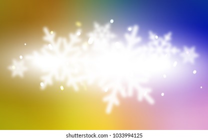 Dark Pink, Yellow vector cover with beautiful snowflakes. Glitter abstract illustration with crystals of ice. The pattern can be used for year new  websites.