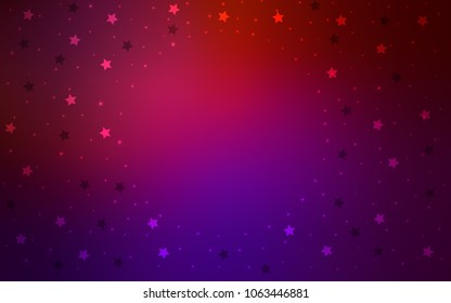 Dark Pink, Yellow vector cover with small and big stars. Modern geometrical abstract illustration with stars. The pattern can be used for websites.