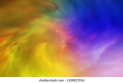 Dark Pink, Yellow vector cover with astronomical stars. Blurred decorative design in simple style with galaxy stars. Pattern for astrology websites.