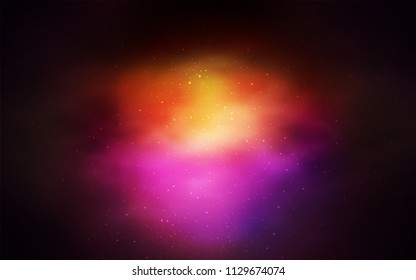 Dark Pink, Yellow vector cover with astronomical stars. Modern abstract illustration with Big Dipper stars. Template for cosmic backgrounds.