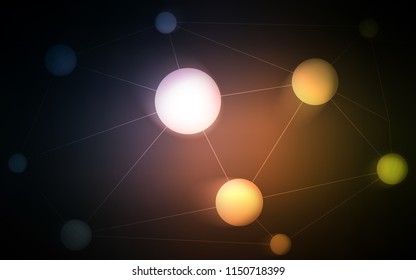 Dark Pink, Yellow vector cover with spots, lines. Decorative design in abstract style with triangle structure. Pattern can be used for beautiful websites.