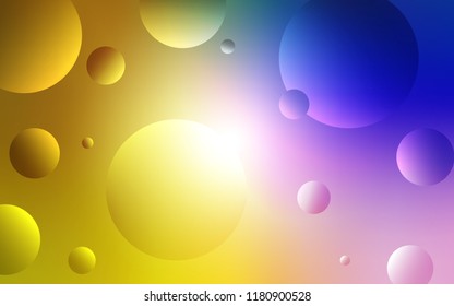 Dark Pink, Yellow vector cover with spots. Abstract illustration with colored bubbles in nature style. New design for ad, poster, banner of your website.
