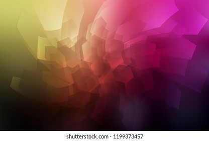 Dark Pink, Yellow vector cover with set of hexagons. Design in abstract style with hexagons. Pattern for texture of wallpapers.