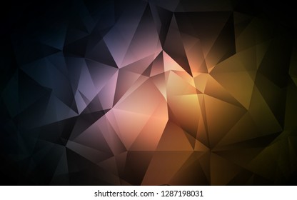 Dark Pink, Yellow vector cover in polygonal style. Abstract gradient illustration with triangles. Smart design for your business advert.
