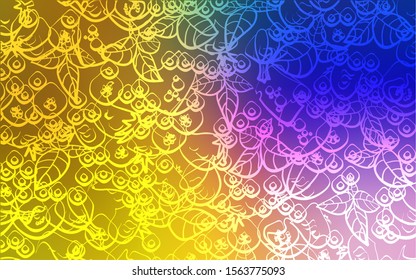 Dark Pink, Yellow vector cover with cuisine gourmet. Beautiful colored illustration with food in doodle style. Design for ad, poster, banner of cafes or restaurants.
