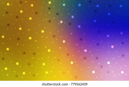 Dark Pink, Yellow vector cover with small and big stars. Stars on blurred abstract background with gradient. The pattern can be used for wrapping gifts.