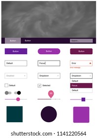 Dark Pink, Yellow vector design ui kit with universe stars. Decorative ui kit design in abstract style with colorful sky. Beautiful layout for websites, landing pages.