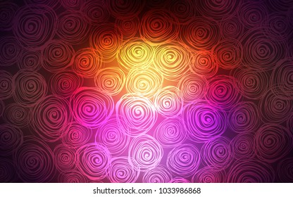 Dark Pink, Yellow vector doodle bright background. Colorful illustration in doodle style with roses. The elegant pattern can be used as a part of a brand book.