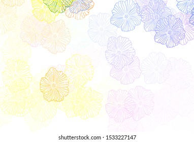 Dark Pink, Yellow vector doodle pattern with leaves. Colorful illustration in doodle style with flowers. The best design for your business.