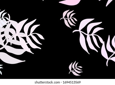 Dark Pink, Yellow vector doodle pattern with leaves. Doodle illustration of leaves in Origami style with gradient. New template for your brand book.