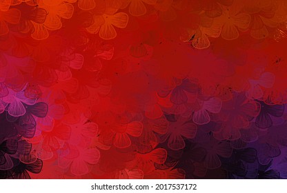 Dark Pink, Yellow vector doodle layout with trees, branches. Flowers with gradient on white background. Brand new design for your business.