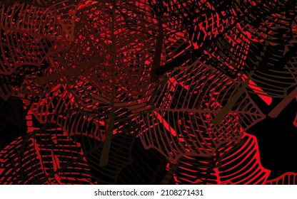 Dark Pink, Yellow vector doodle texture with leaves. Brand new colored illustration with leaves and flowers. New template for your design.