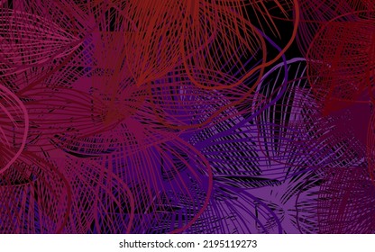 Dunkelrosa, gelbe Vektordoodle-Hintergrund mit Blumen. Kreative Illustration im unscharfen Stil mit Blumen. Neue Vorlage für Ihr Design.