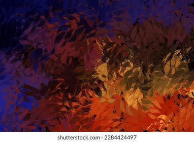 Dark Pink, Yellow vector doodle background with leaves. Colorful abstract illustration with leaves in doodle style. Pattern for heads of websites, designs.