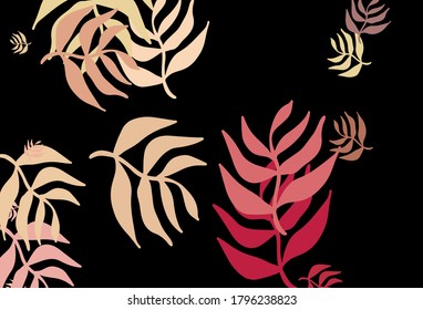 Dark Pink, Yellow vector elegant wallpaper with leaves. An elegant bright illustration with leaves in Natural style. A new texture for your wallpaper design.