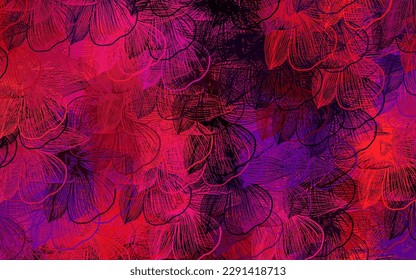 Dark Pink, Yellow vector elegant pattern with flowers. Sketchy doodle flowers on white background. New template for your brand book.