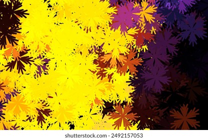 Dark Pink, Yellow vector elegant background with flowers. Colorful illustration in doodle style with flowers. Hand painted design for web, leaflets.