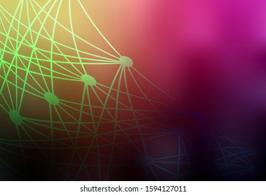Dark Pink, Yellow vector glossy abstract background. Glitter abstract illustration with gradient design. New style for your business design.