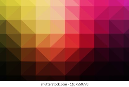 Dark Pink, Yellow vector gradient triangles template. Modern abstract illustration with triangles. Triangular pattern for your design.