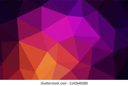 Dark Pink, Yellow vector gradient triangles pattern. A sample with polygonal shapes. Pattern for a brand book's backdrop.