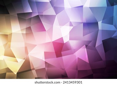 Dark Pink, Yellow vector gradient triangles texture. Shining polygonal illustration, which consist of triangles. A completely new design for your leaflet.