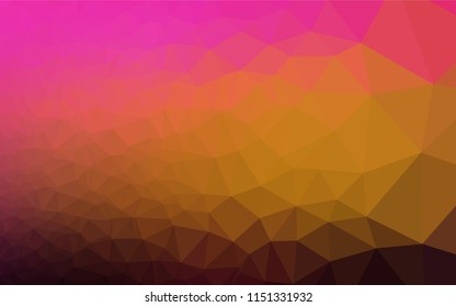 Dark Pink, Yellow vector hexagon mosaic texture. Colorful illustration in abstract style with gradient. A new texture for your design.