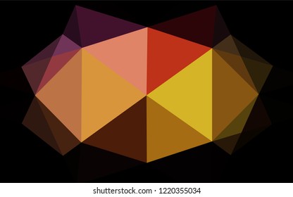 Dark Pink, Yellow vector hexagon mosaic template. A completely new color illustration in a vague style. The polygonal design can be used for your web site.