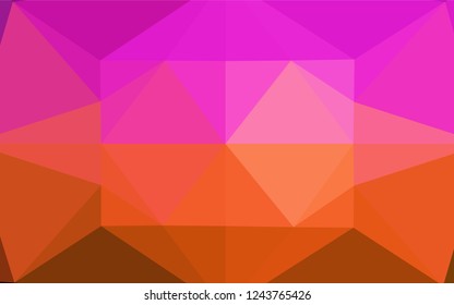 Dark Pink, Yellow vector hexagon mosaic cover. Shining colored illustration in a Brand new style. A completely new design for your business.